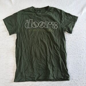 The Doors Graphic T-Shirt Mens Small Green Los Angeles California Band Tee